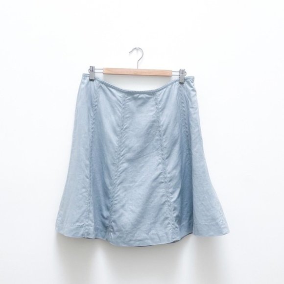 Boden Dresses & Skirts - Boden Pale Blue 100% Linen Skirt Sz 12 - EUC